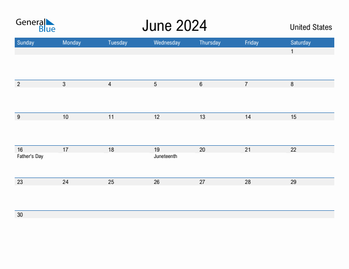 Fillable June 2024 Calendar