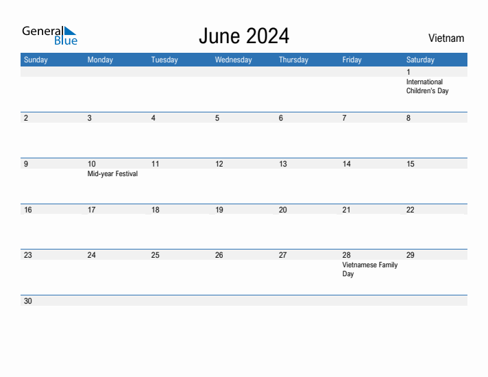 Fillable June 2024 Calendar