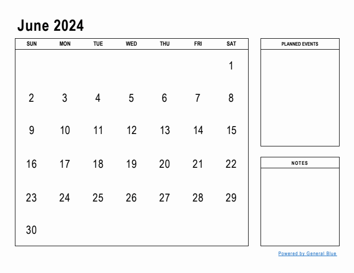 June 2024 Calendar Planner