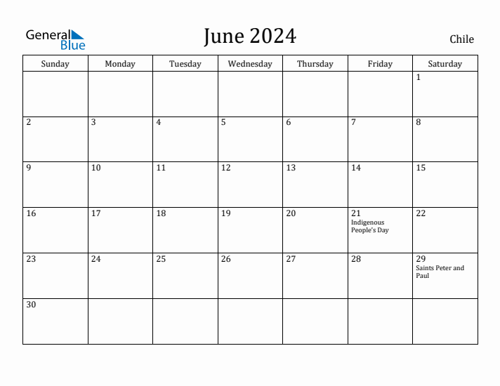 June 2024 Calendar Chile