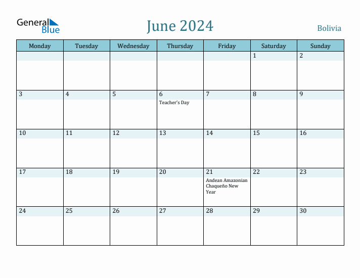 June 2024 Calendar with Holidays