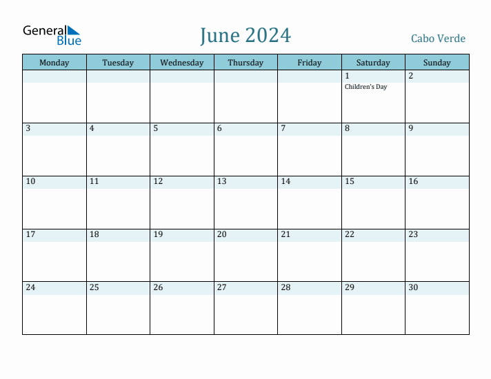 June 2024 Calendar with Holidays