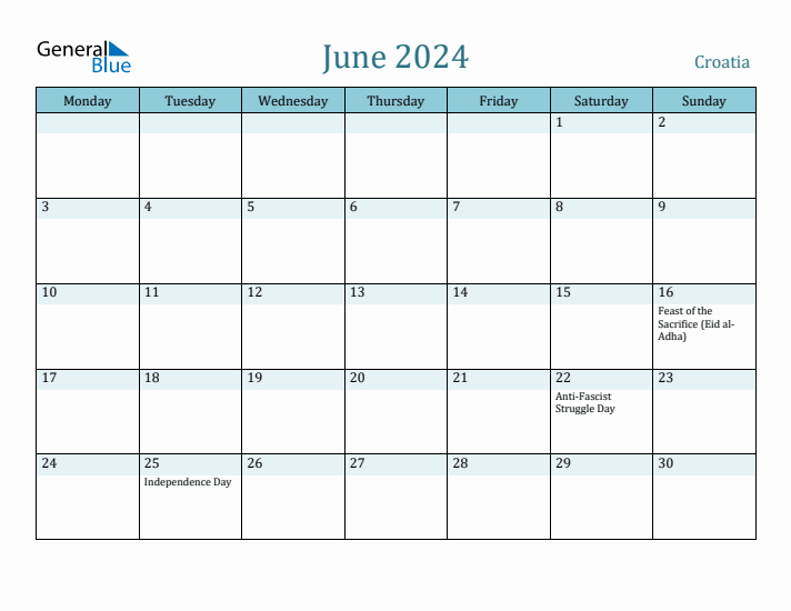 June 2024 Calendar with Holidays