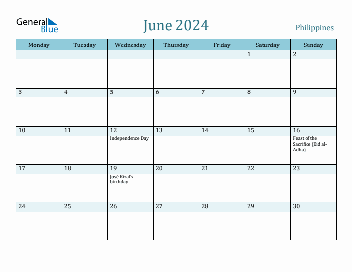 June 2024 Calendar with Holidays