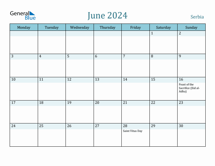 June 2024 Calendar with Holidays