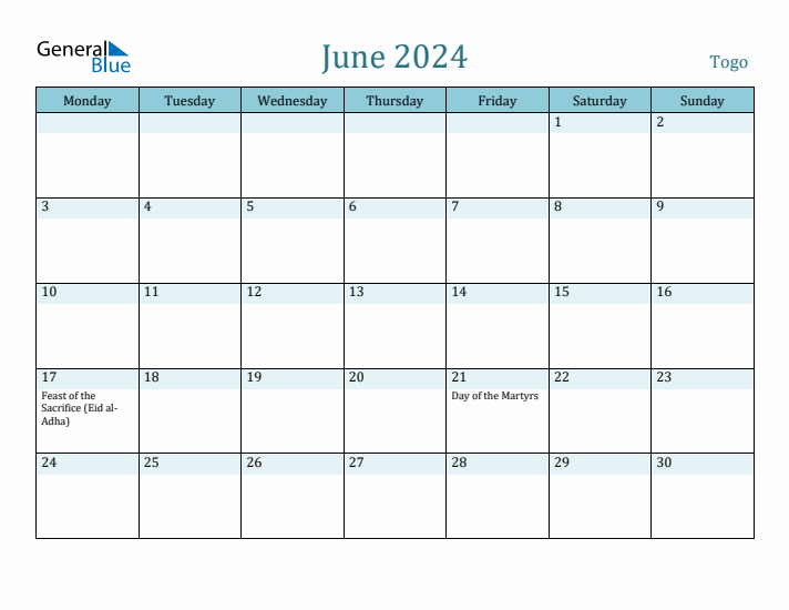 June 2024 Calendar with Holidays