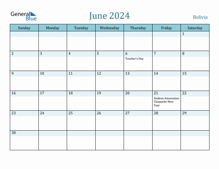 June 2024 Calendar with Holidays