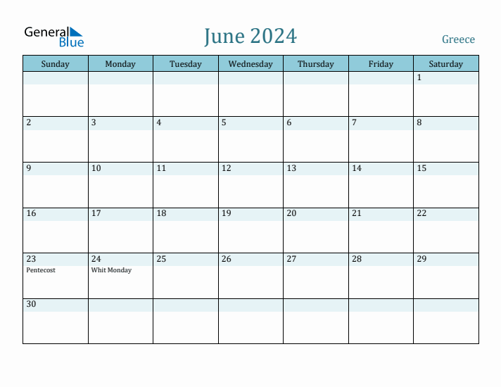 June 2024 Calendar with Holidays