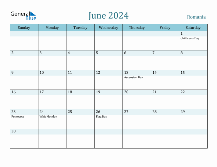 June 2024 Calendar with Holidays