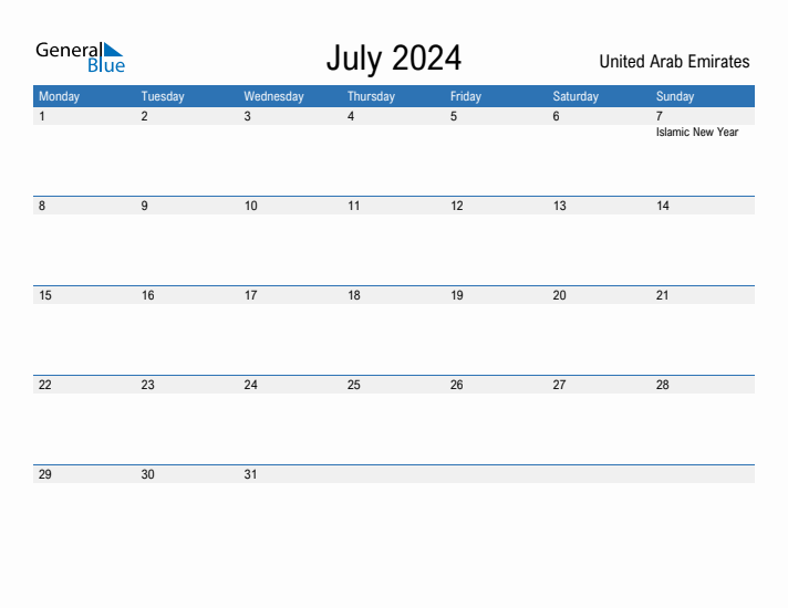 Fillable July 2024 Calendar