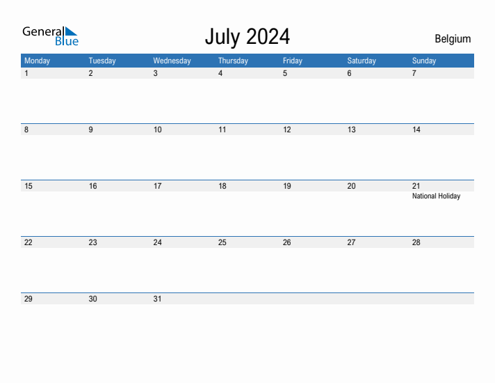 Fillable July 2024 Calendar