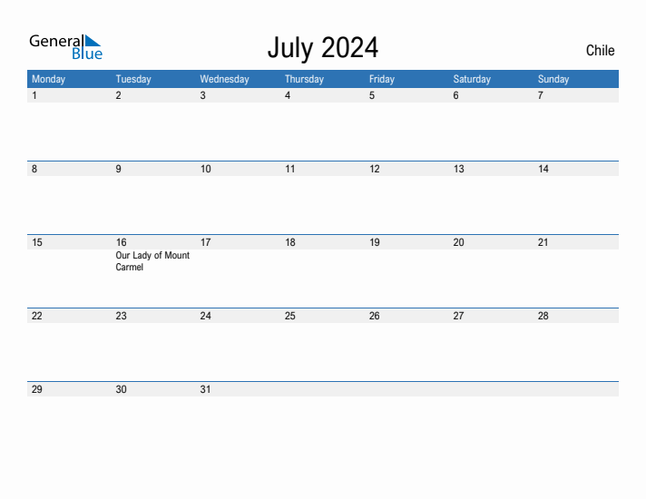 Fillable July 2024 Calendar