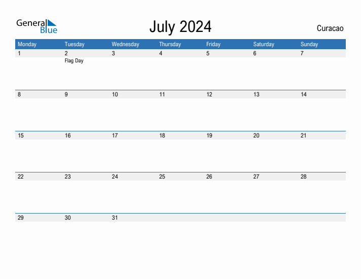 Fillable July 2024 Calendar