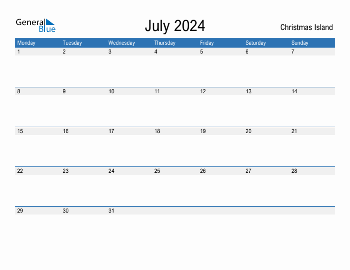 Fillable July 2024 Calendar