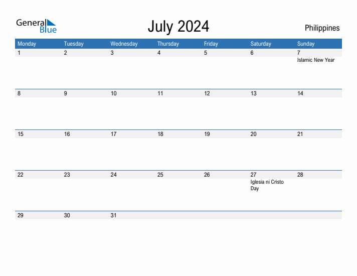 Fillable July 2024 Calendar