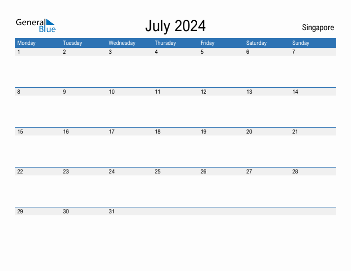 Fillable July 2024 Calendar