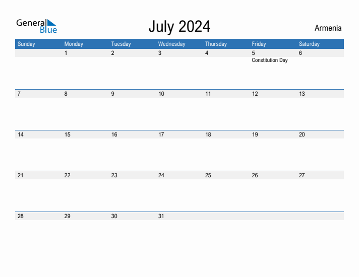 Fillable July 2024 Calendar