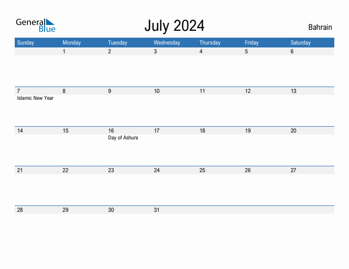 Fillable July 2024 Calendar