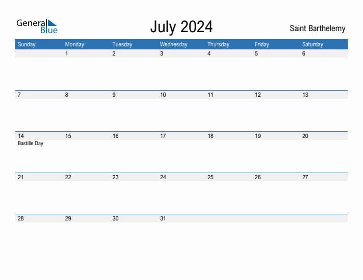 Fillable July 2024 Calendar