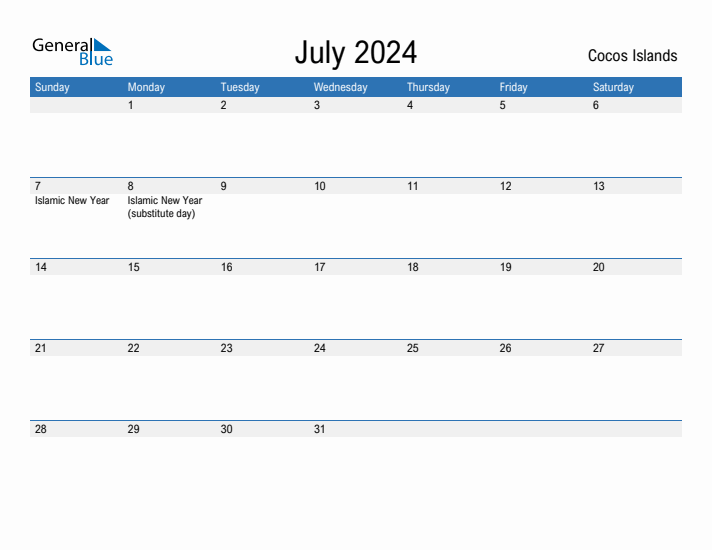 Fillable July 2024 Calendar