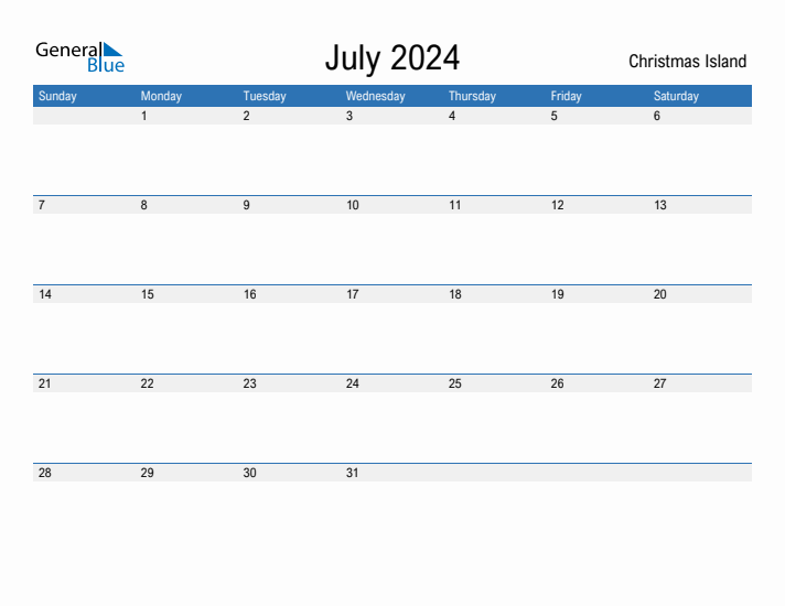 Fillable July 2024 Calendar