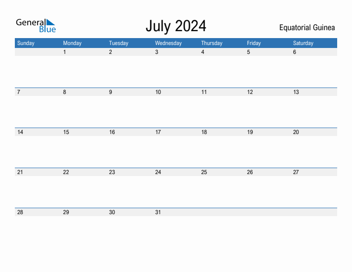 Fillable July 2024 Calendar