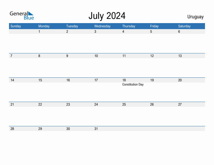 Fillable July 2024 Calendar