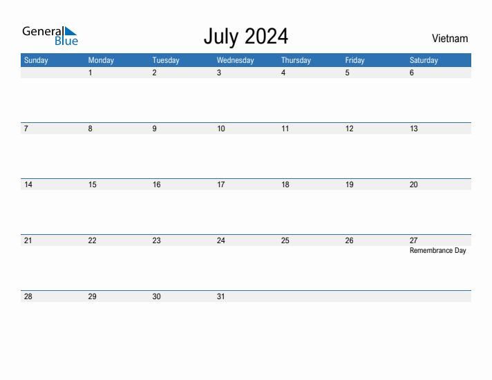 Fillable July 2024 Calendar