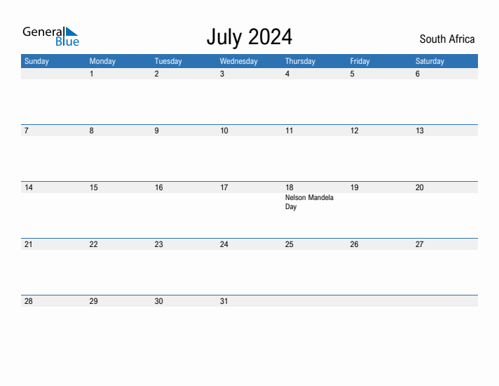 Fillable July 2024 Calendar