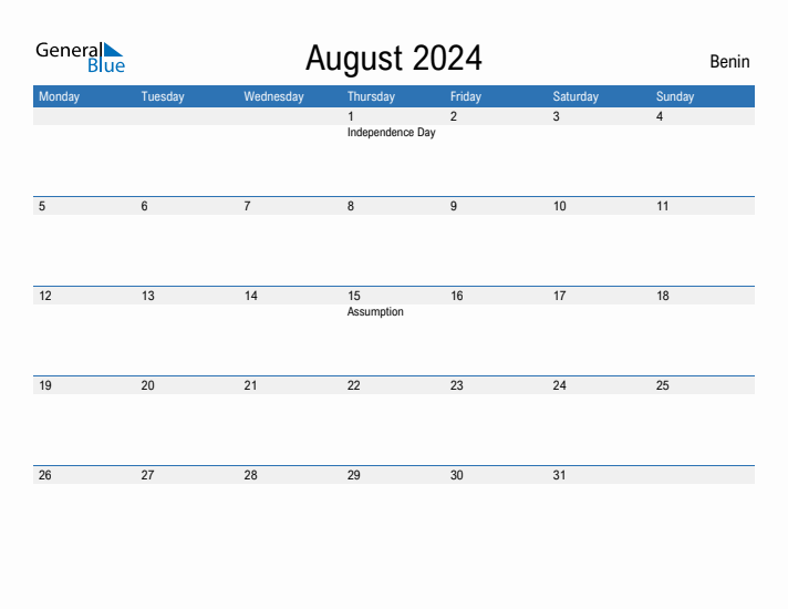 Fillable August 2024 Calendar