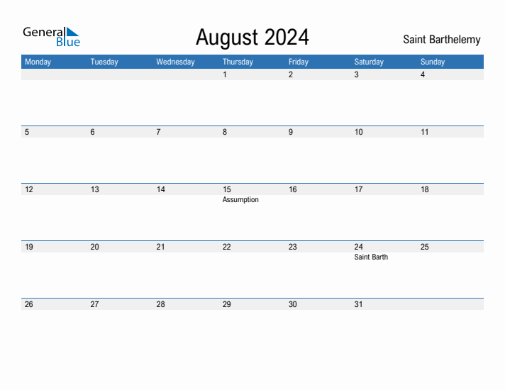 Fillable August 2024 Calendar