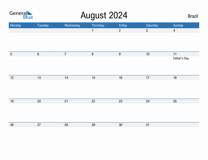 Fillable August 2024 Calendar