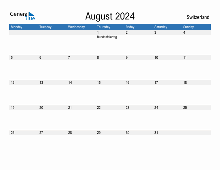 Fillable August 2024 Calendar