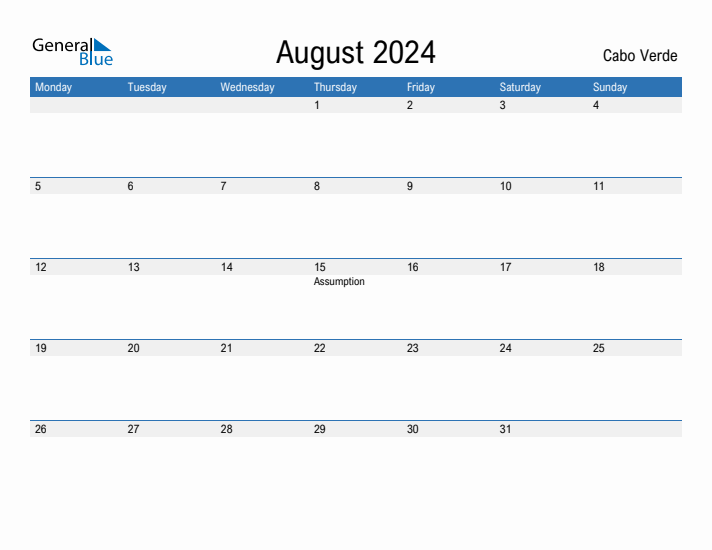 Fillable August 2024 Calendar