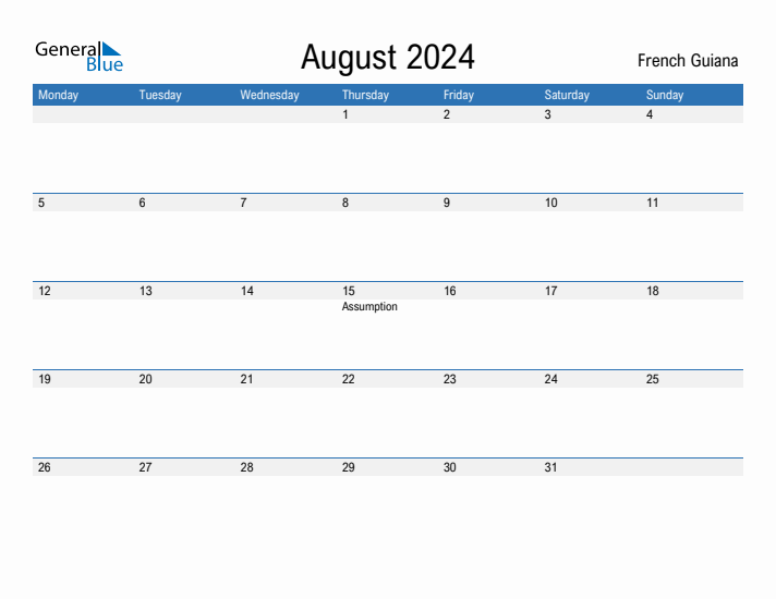 Fillable August 2024 Calendar