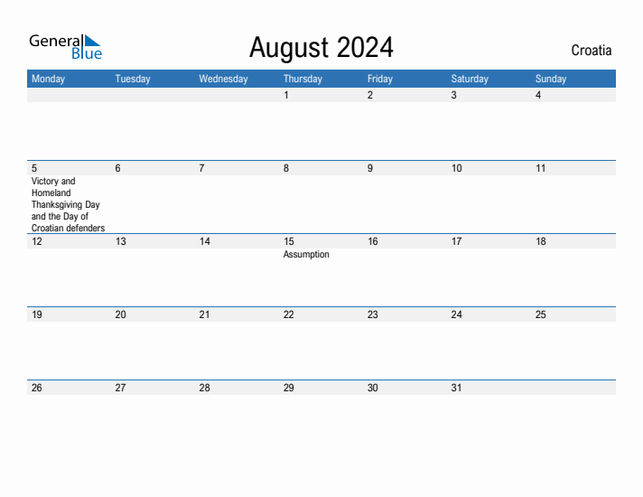 Fillable August 2024 Calendar