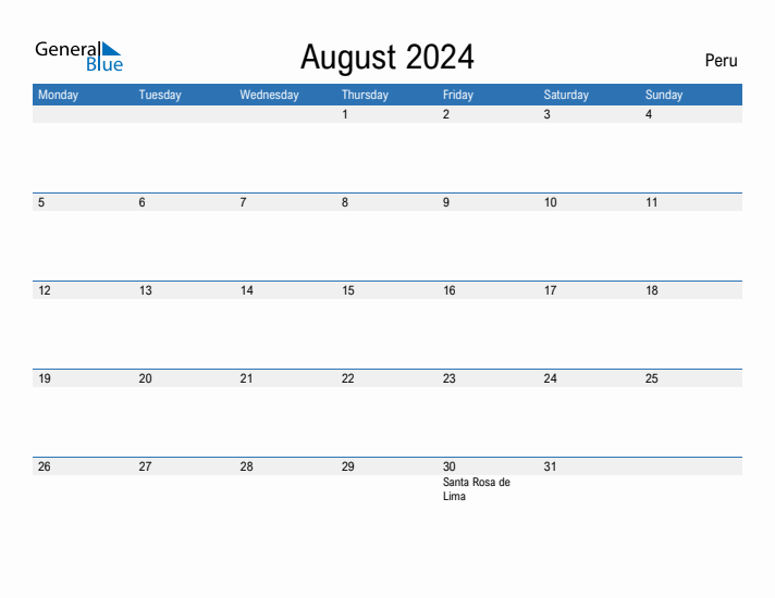 Fillable August 2024 Calendar