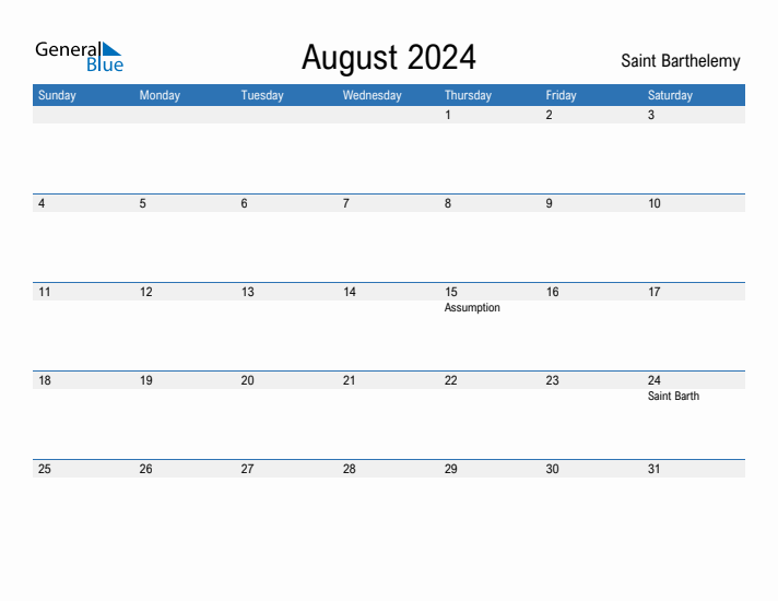 Fillable August 2024 Calendar