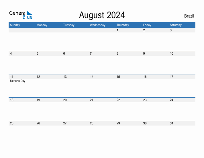 Fillable August 2024 Calendar