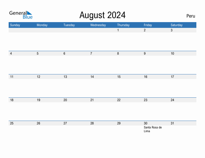 Fillable August 2024 Calendar