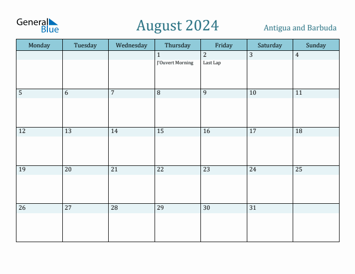 August 2024 Calendar with Holidays