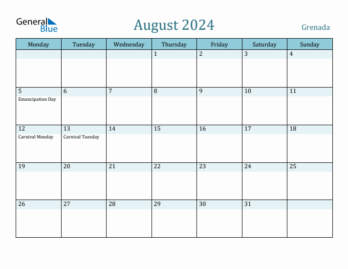 August 2024 Calendar with Holidays