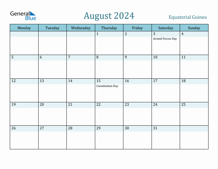 August 2024 Calendar with Holidays