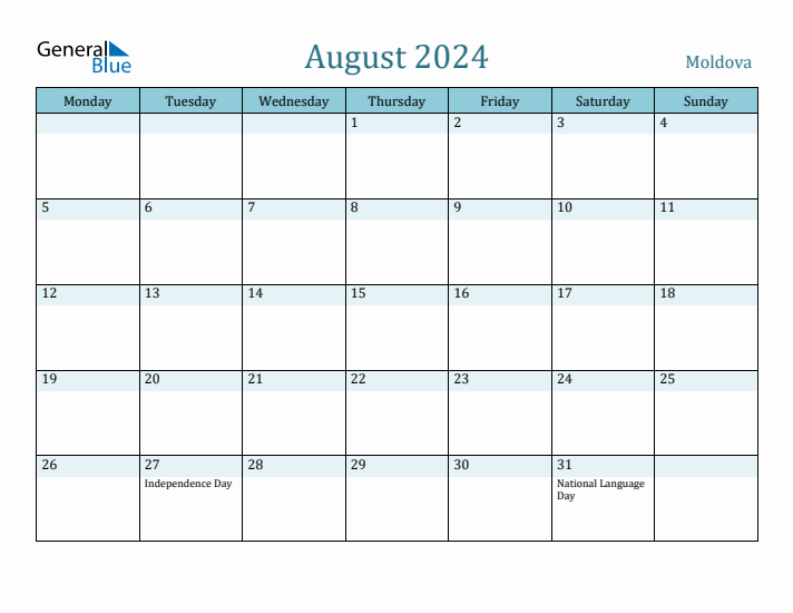 August 2024 Calendar with Holidays