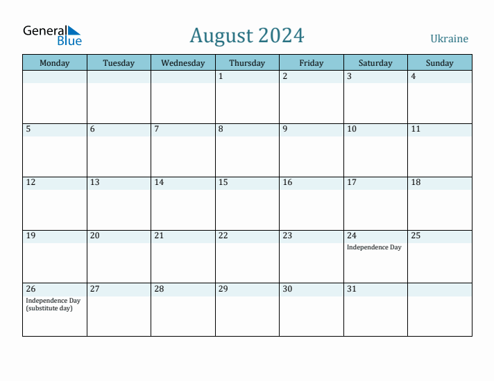 August 2024 Calendar with Holidays