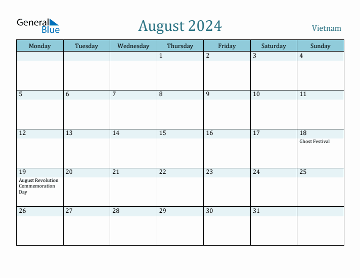 August 2024 Calendar with Holidays