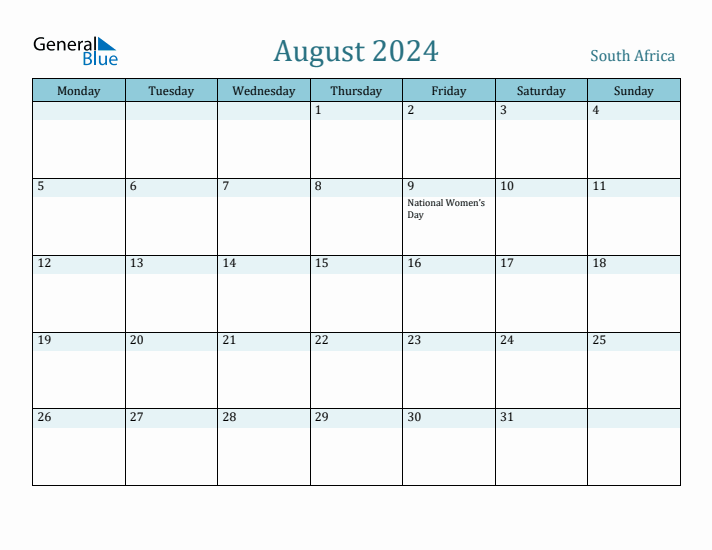 August 2024 Calendar with Holidays