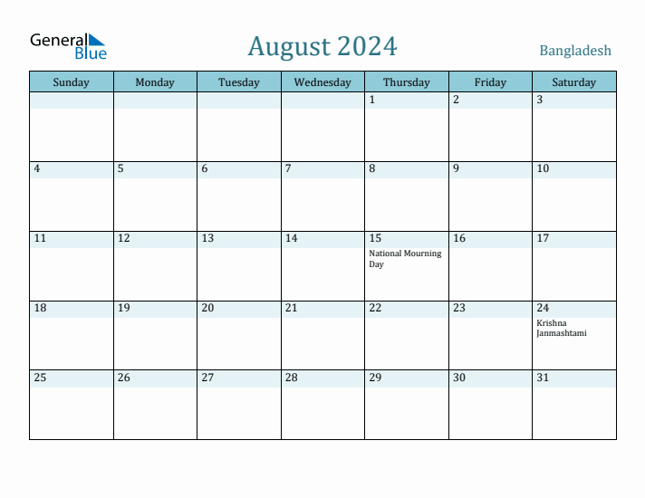 August 2024 Calendar with Holidays