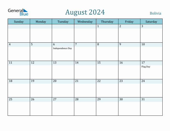 August 2024 Calendar with Holidays