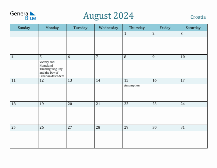 August 2024 Calendar with Holidays